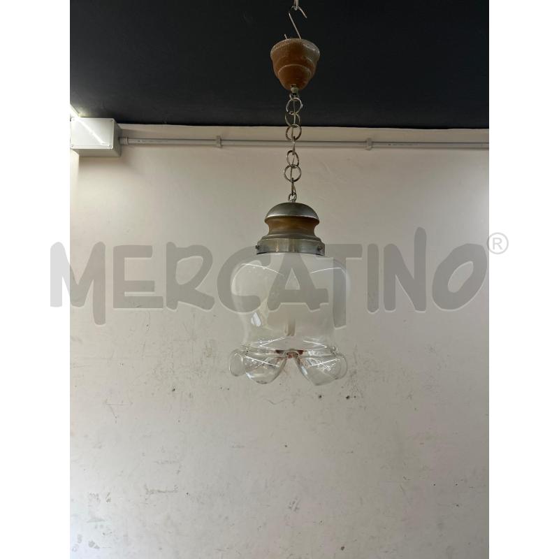LAMPADARIO MAZZEGA 1 LUCE PLAFONIERA BIANCA CENTRO ARANCIONE  | Mercatino dell'Usato Roma re di roma 1