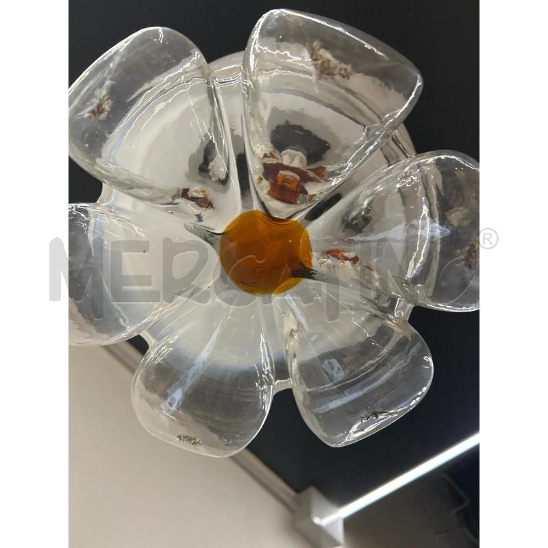 LAMPADARIO MAZZEGA 1 LUCE PLAFONIERA BIANCA CENTRO ARANCIONE  | Mercatino dell'Usato Roma re di roma 3