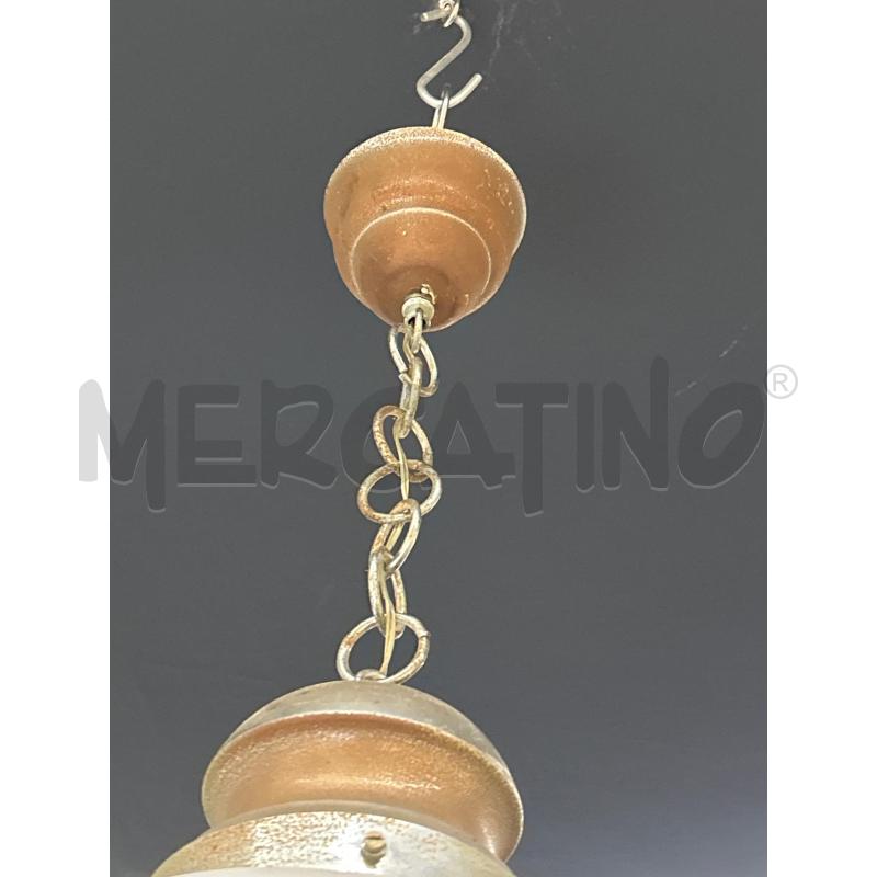 LAMPADARIO MAZZEGA 1 LUCE PLAFONIERA BIANCA CENTRO ARANCIONE  | Mercatino dell'Usato Roma re di roma 4