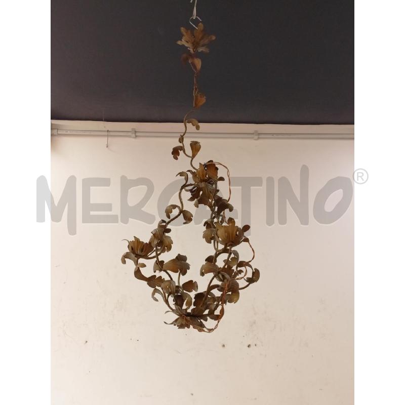 LAMPADARIO METALLO 3 LUCI FOGLIE  | Mercatino dell'Usato Roma re di roma 1