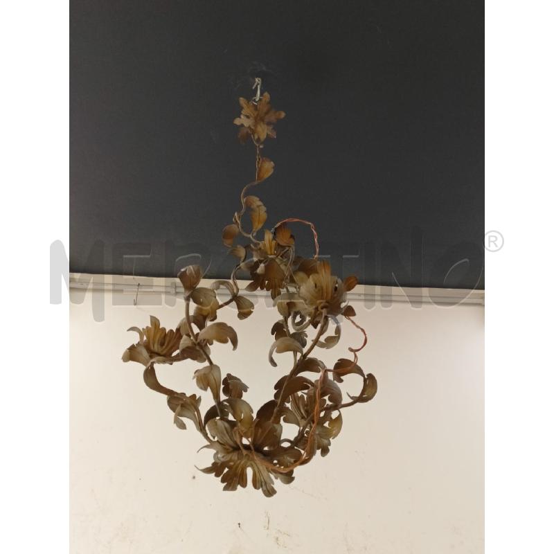 LAMPADARIO METALLO 3 LUCI FOGLIE  | Mercatino dell'Usato Roma re di roma 2