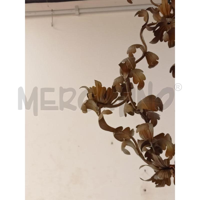 LAMPADARIO METALLO 3 LUCI FOGLIE  | Mercatino dell'Usato Roma re di roma 3