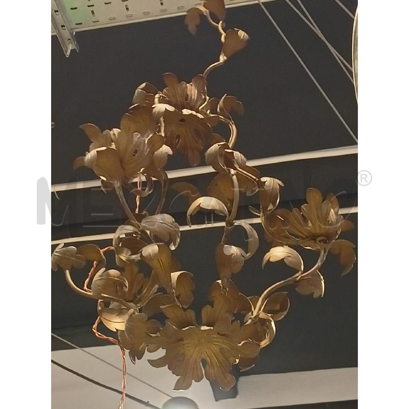 LAMPADARIO METALLO 3 LUCI FOGLIE  | Mercatino dell'Usato Roma re di roma 5