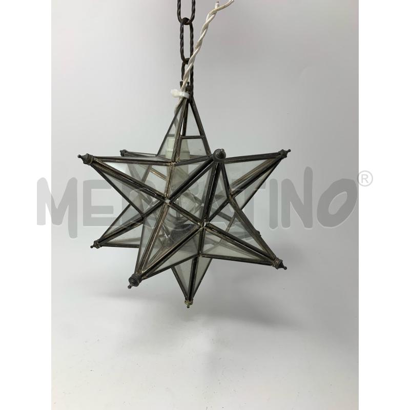 LAMPADARIO PICCOLO STELLA VETRO METALLO 7 PUNTE | Mercatino dell'Usato Roma re di roma 1