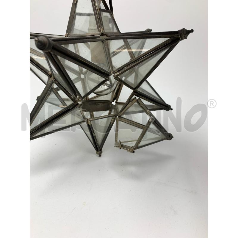 LAMPADARIO PICCOLO STELLA VETRO METALLO 7 PUNTE | Mercatino dell'Usato Roma re di roma 2