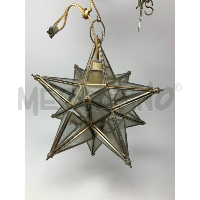 LAMPADARIO PICCOLO STELLA VETRO METALLO 7 PUNTE | Mercatino dell'Usato Roma re di roma 1