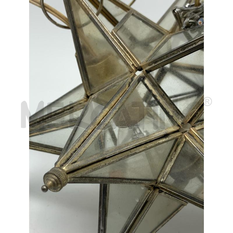 LAMPADARIO PICCOLO STELLA VETRO METALLO 7 PUNTE | Mercatino dell'Usato Roma re di roma 2