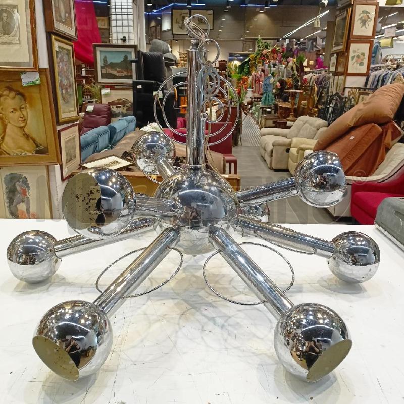 LAMPADARIO SATELLITE SILVER 9 LUCI ARCHI METALLO  | Mercatino dell'Usato Roma re di roma 1