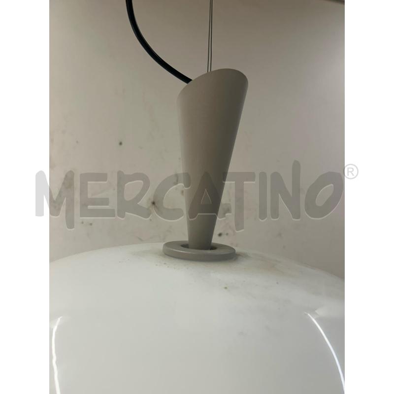 LAMPADARIO VETRO BIANCO SFERA ATTACCO GRIGIO  | Mercatino dell'Usato Roma re di roma 3