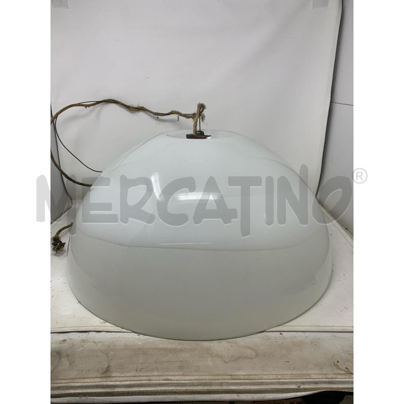LAMPADARIO VETRO CAMPANA BIANCO  | Mercatino dell'Usato Roma re di roma 1