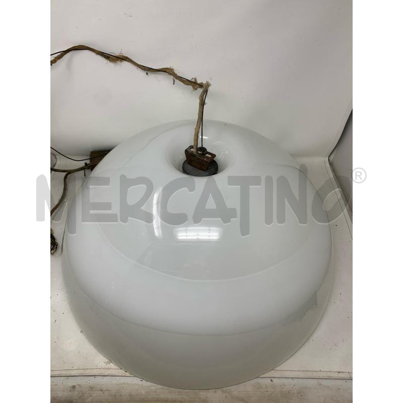 LAMPADARIO VETRO CAMPANA BIANCO  | Mercatino dell'Usato Roma re di roma 2