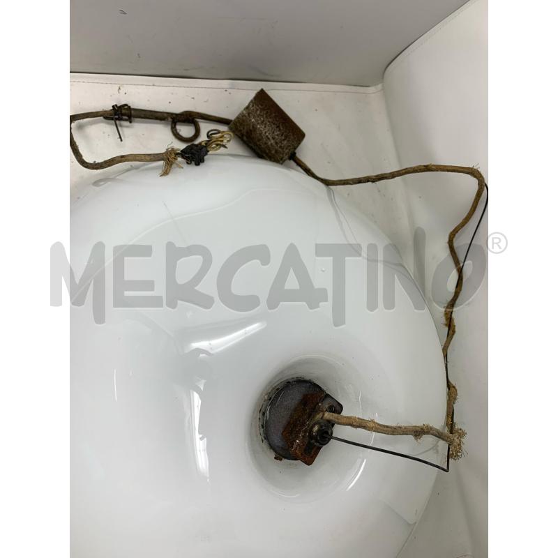 LAMPADARIO VETRO CAMPANA BIANCO  | Mercatino dell'Usato Roma re di roma 5