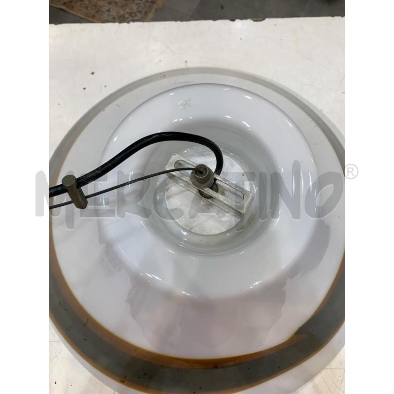 LAMPADARIO VETRO MURANO BIANCO FASICA MARRONE  | Mercatino dell'Usato Roma re di roma 3