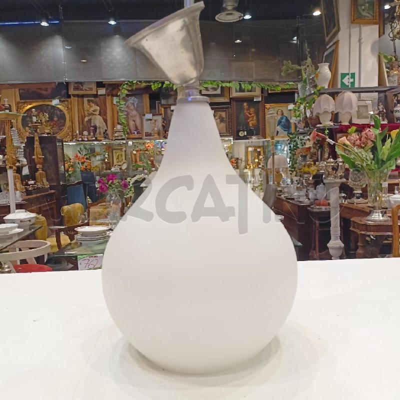 LAMPADARIO VETRO SATINATO BIANCO GOCCIA  | Mercatino dell'Usato Roma re di roma 2