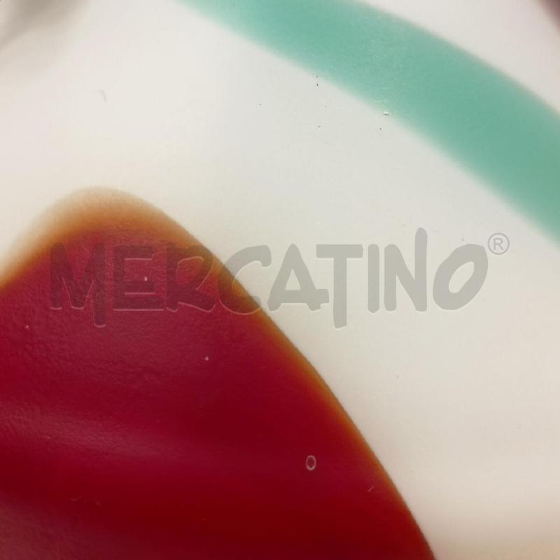 LAMPADARIO VETRO SATINATO FASCE INCLUSIONI ROSSE TIFFANY FONDO BIANCO  | Mercatino dell'Usato Roma re di roma 4