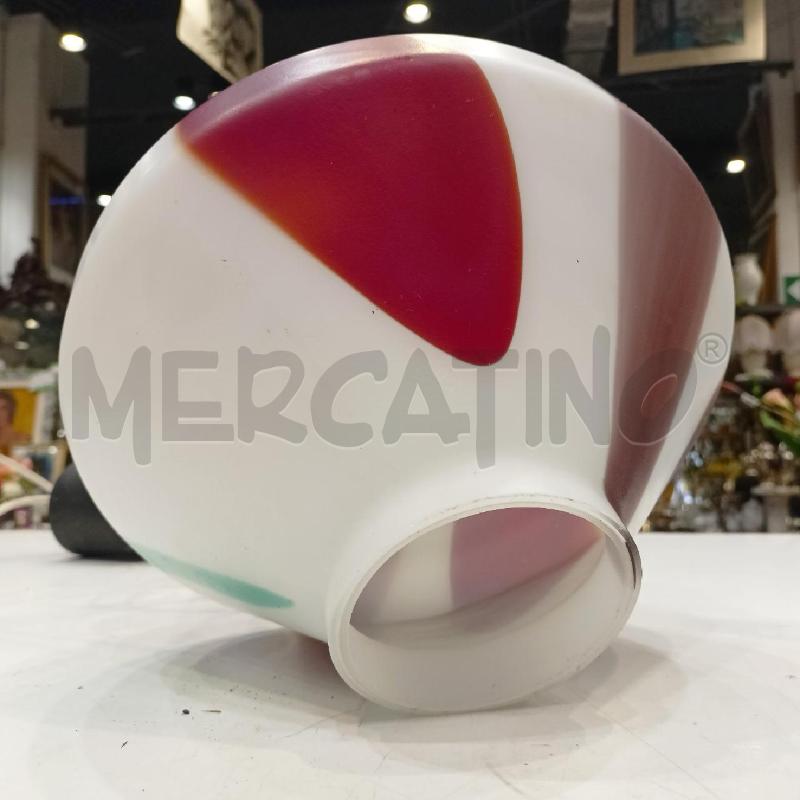 LAMPADARIO VETRO SATINATO FASCE INCLUSIONI ROSSE TIFFANY FONDO BIANCO  | Mercatino dell'Usato Roma re di roma 5