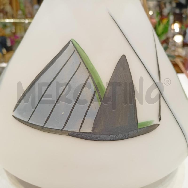 LAMPADARIO VETRO SATINATO INCAMICIATO TRIANGOLI VERDI AZZURRI NERI  | Mercatino dell'Usato Roma re di roma 2