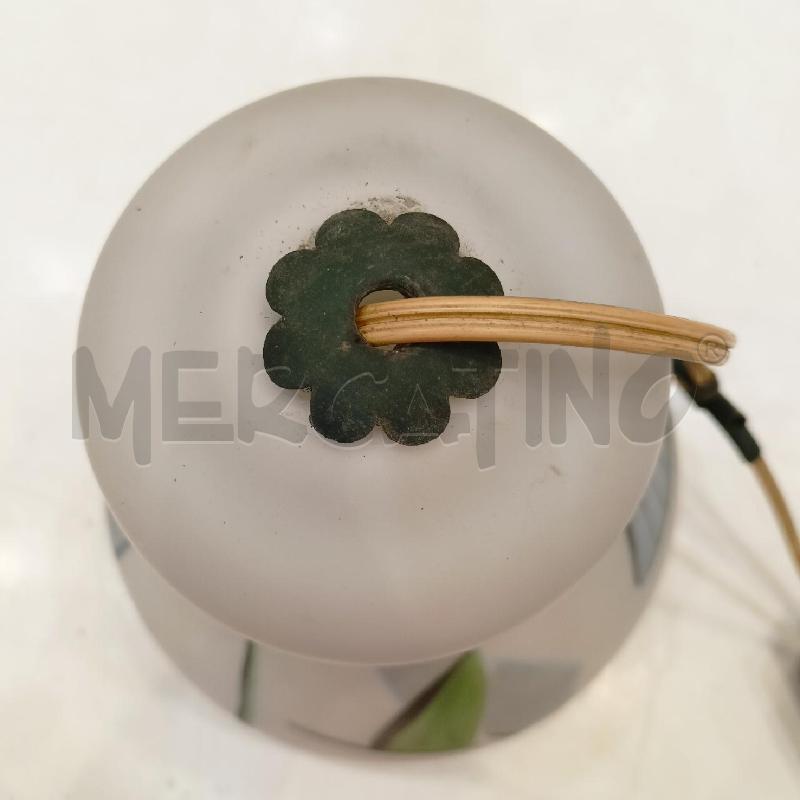 LAMPADARIO VETRO SATINATO INCAMICIATO TRIANGOLI VERDI AZZURRI NERI  | Mercatino dell'Usato Roma re di roma 4