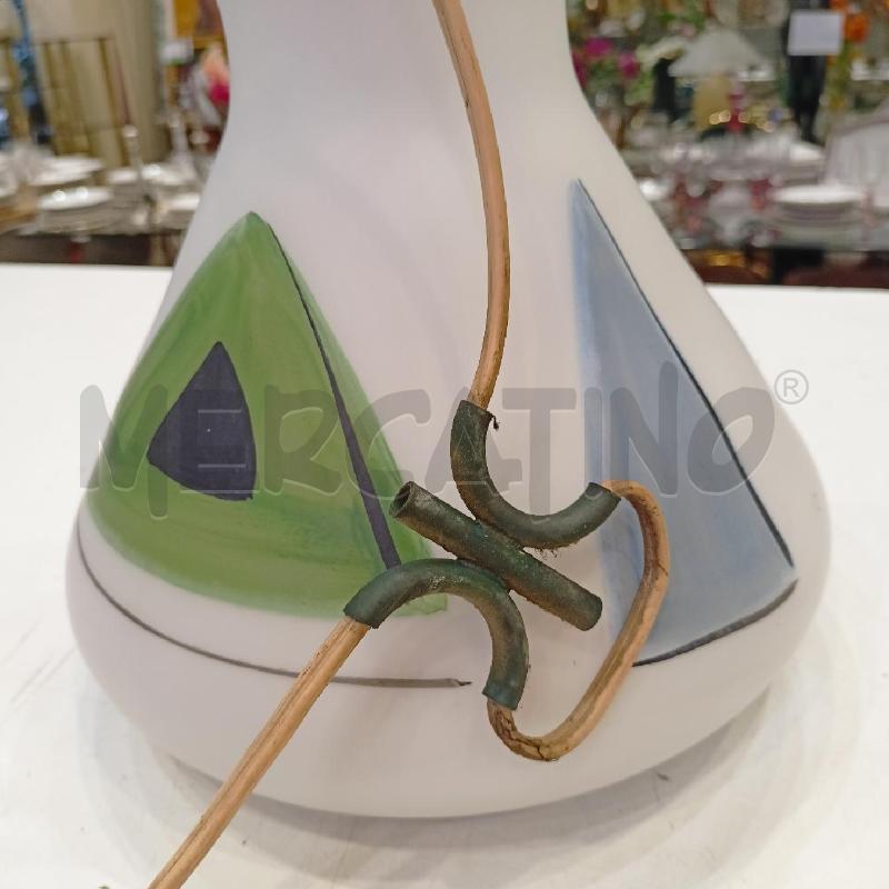 LAMPADARIO VETRO SATINATO INCAMICIATO TRIANGOLI VERDI AZZURRI NERI  | Mercatino dell'Usato Roma re di roma 5
