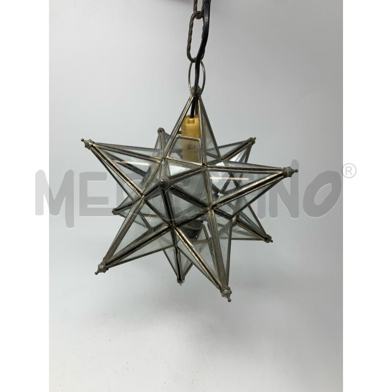 LAMPADARIO  PICCOLO STELLA VETRO METALLO 7 PUNTE | Mercatino dell'Usato Roma re di roma 1