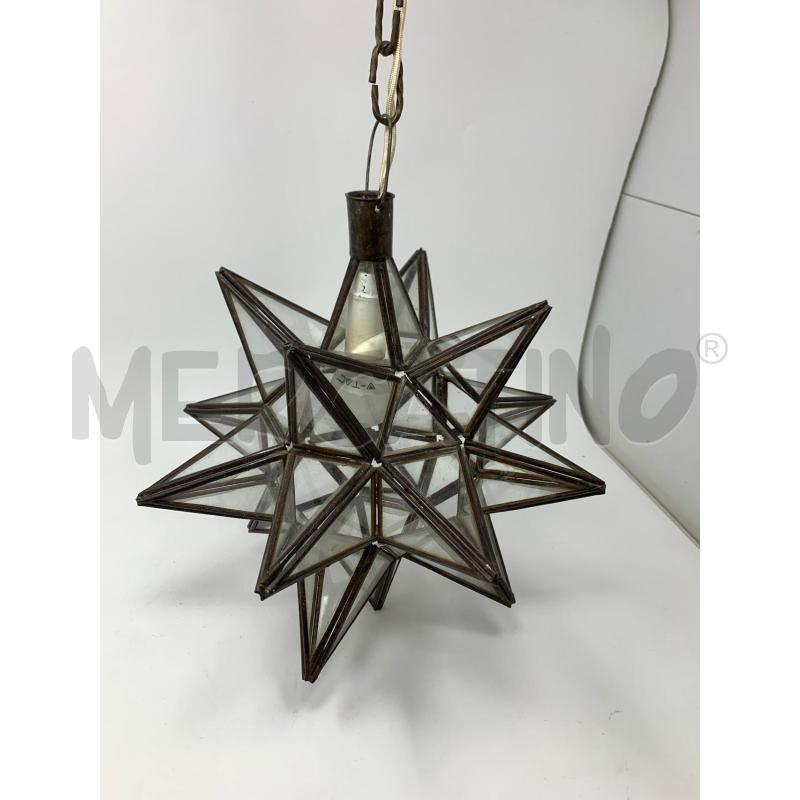  LAMPADARIO  STELLA VETRO METALLO 7 PUNTE | Mercatino dell'Usato Roma re di roma 1