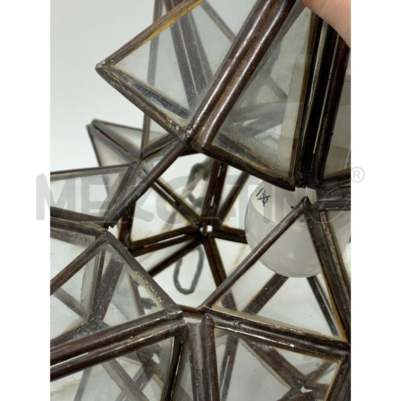  LAMPADARIO  STELLA VETRO METALLO 7 PUNTE | Mercatino dell'Usato Roma re di roma 3