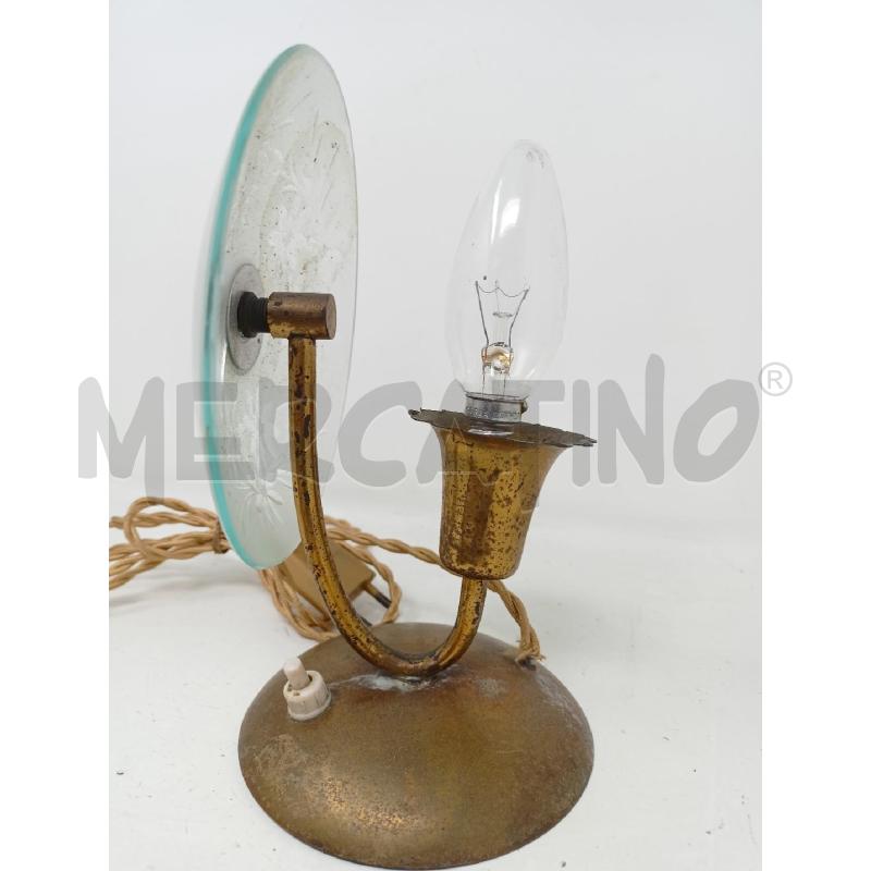 LAMPADA ABAT JOUR '50 OTTONE DISCO VETRO MOLATO FIORI | Mercatino dell'Usato Roma re di roma 2
