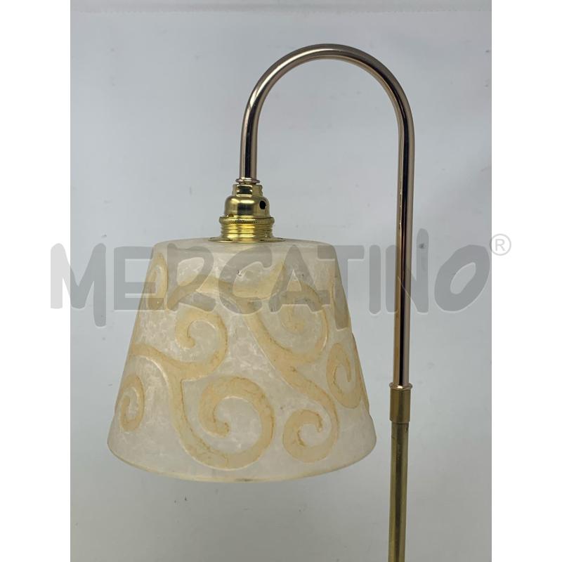 LAMPADA BASE BASE TRAVERTINO PARALUME VETRO SATINATO BEIGE | Mercatino dell'Usato Roma re di roma 2