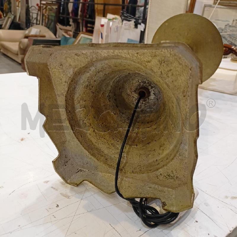LAMPADA BASE CANDELABRO OTTONE STILE ETNICO PARALUME QUADRATO | Mercatino dell'Usato Roma re di roma 5