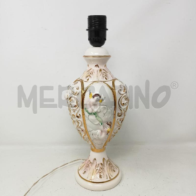 LAMPADA BASE CAPODIMONTE PUTTI RILIEVO RICCIOLI B TONDA | Mercatino dell'Usato Roma re di roma 1