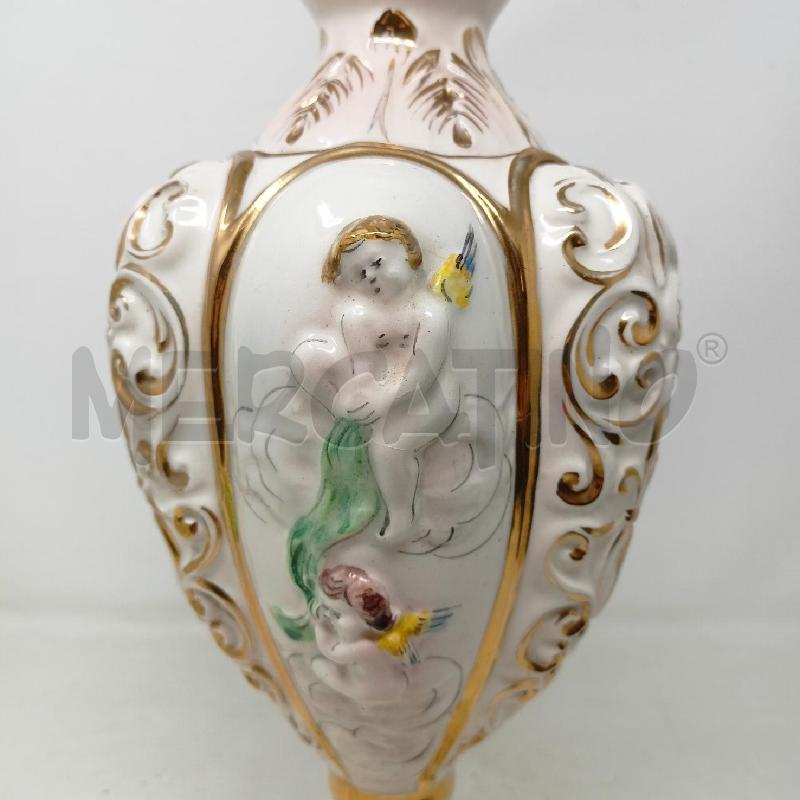 LAMPADA BASE CAPODIMONTE PUTTI RILIEVO RICCIOLI B TONDA | Mercatino dell'Usato Roma re di roma 3