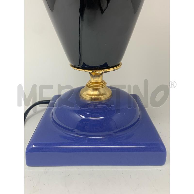 LAMPADA BASE CERAMIC BLU NERA A VASO BORDI OTTONE PARALU M AZZ | Mercatino dell'Usato Roma re di roma 2