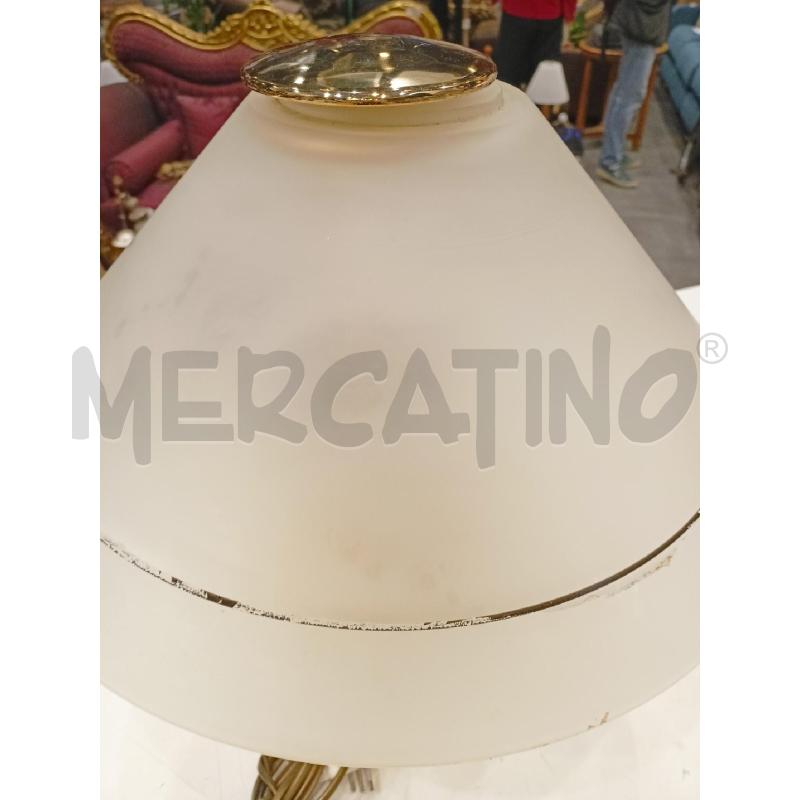LAMPADA BASE VETRO A MURRINE BEIGE PARALUME CAMPANA VETRO SATINAT | Mercatino dell'Usato Roma re di roma 2