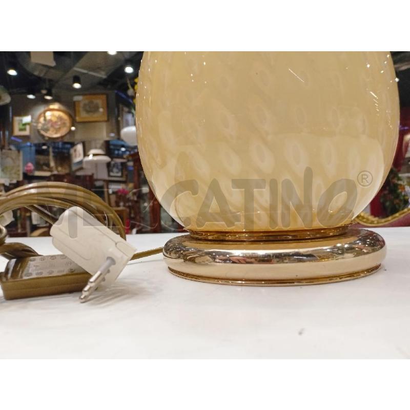 LAMPADA BASE VETRO A MURRINE BEIGE PARALUME CAMPANA VETRO SATINAT | Mercatino dell'Usato Roma re di roma 4