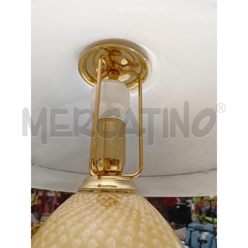 LAMPADA BASE VETRO A MURRINE BEIGE PARALUME CAMPANA VETRO SATINAT | Mercatino dell'Usato Roma re di roma 5