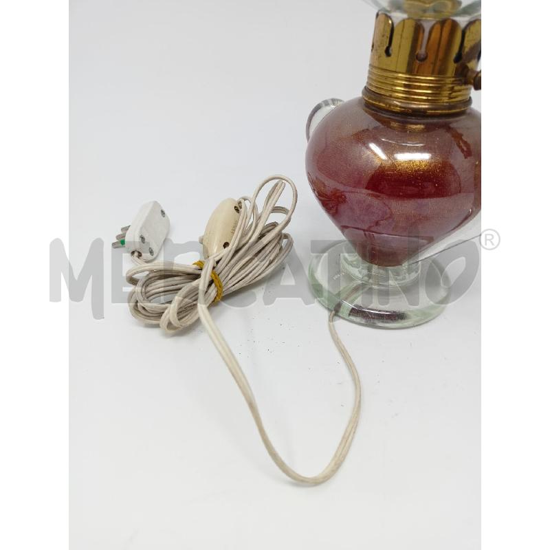 LAMPADA BASE VETRO SOFFIATO '50 ROSSO INSERTI ORO  | Mercatino dell'Usato Roma re di roma 4