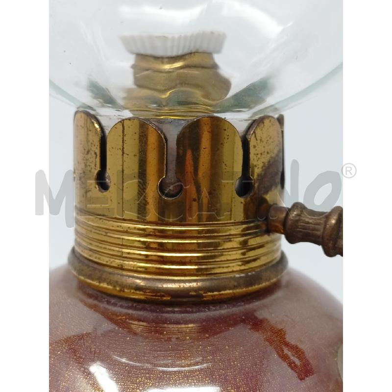 LAMPADA BASE VETRO SOFFIATO '50 ROSSO INSERTI ORO  | Mercatino dell'Usato Roma re di roma 5