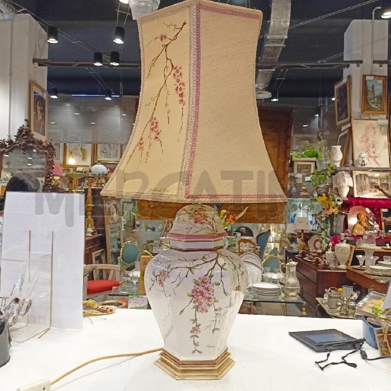 LAMPADA CERAMICA DEC FIORI ROSA PARALUME 6 LATI DEC ROSA FIORI | Mercatino dell'Usato Roma re di roma 1