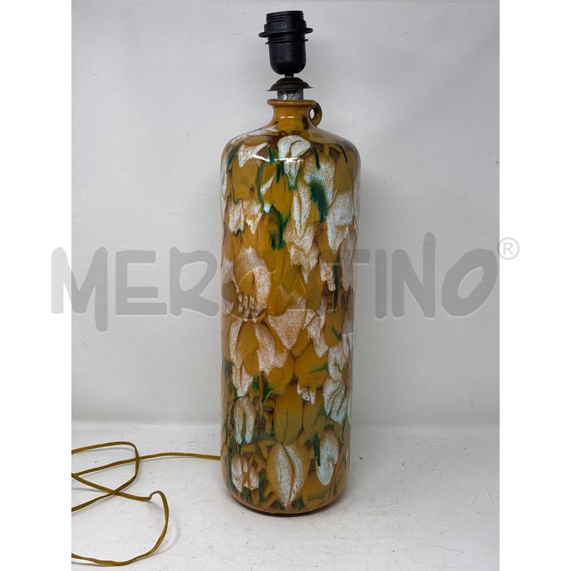 LAMPADA CERAMICA SMALTATA FIORI SENAPE VERDI | Mercatino dell'Usato Roma re di roma 1