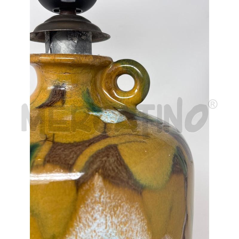 LAMPADA CERAMICA SMALTATA FIORI SENAPE VERDI | Mercatino dell'Usato Roma re di roma 2