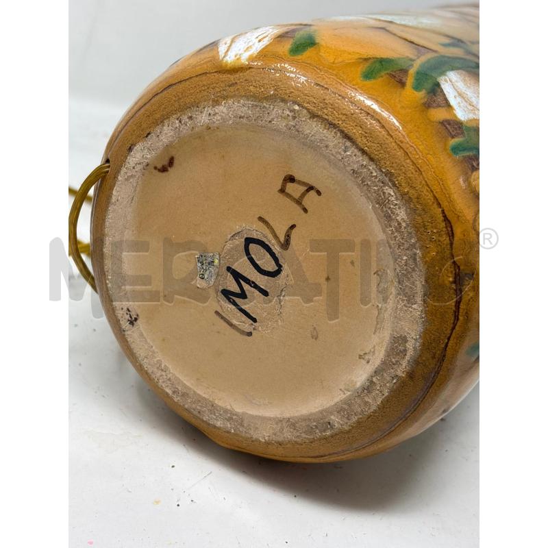 LAMPADA CERAMICA SMALTATA FIORI SENAPE VERDI | Mercatino dell'Usato Roma re di roma 4