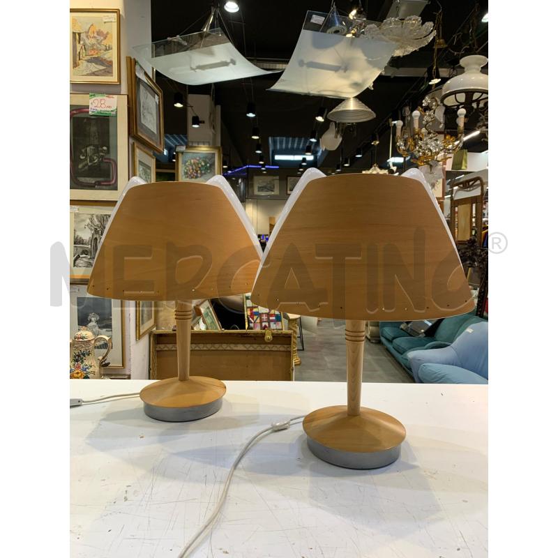 LAMPADA COPPIA SOREN ERIKSEN LEGNO PLASTICA BIANCA | Mercatino dell'Usato Roma re di roma 1