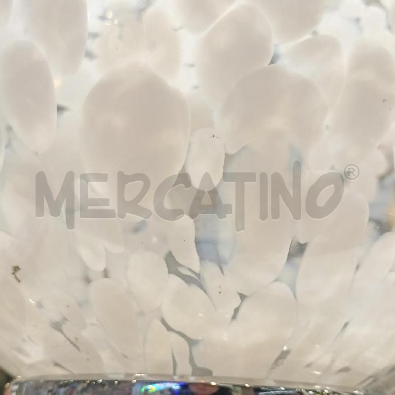 LAMPADA DA TAVOLO MAZZECA VETRO BIANCO 3 CERCHI CORN SILVER  | Mercatino dell'Usato Roma re di roma 4