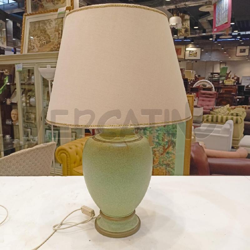 LAMPADA DA TAVOLO METALLO VERDE PARALUME BIANCO PASS DORATO | Mercatino dell'Usato Roma re di roma 1