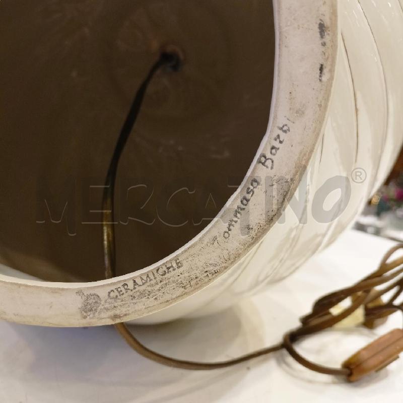 LAMPADA DA TAVOLO TOMMASO BARBI CERAMICA ROTONDA VORTICE PROFILI ORO  | Mercatino dell'Usato Roma re di roma 4