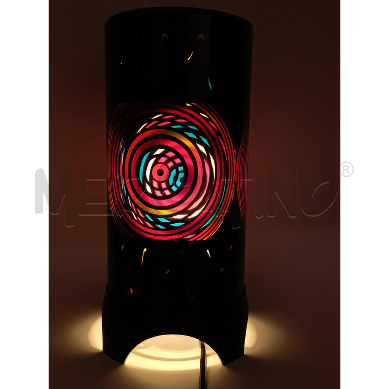 LAMPADA FIAM CILINDRICA DEC ANNI 70 NERA SPIRALI COLORATE TURNANTE | Mercatino dell'Usato Roma re di roma 5