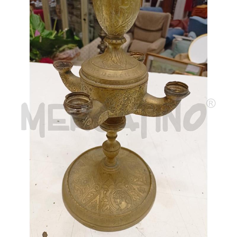 LAMPADA FIORENTINA BRONZO 4 BRACCI DRAGO APICE STEMMA PANPHILIJ  | Mercatino dell'Usato Roma re di roma 2