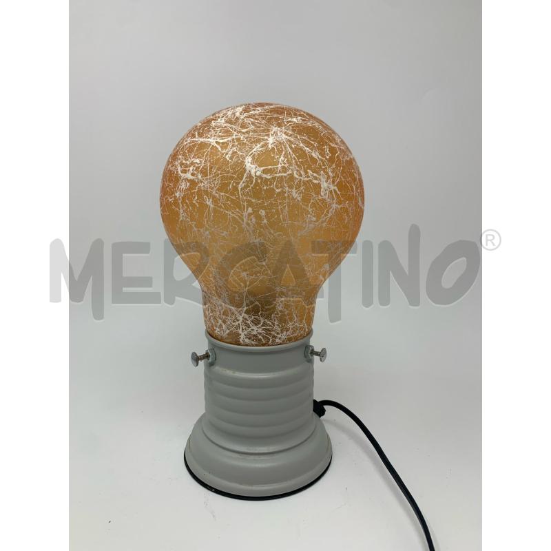LAMPADA FORMA LAMPADINA PARALUME VETRO SATINATO ARANCIONE VENATURE BIANCHE | Mercatino dell'Usato Roma re di roma 1