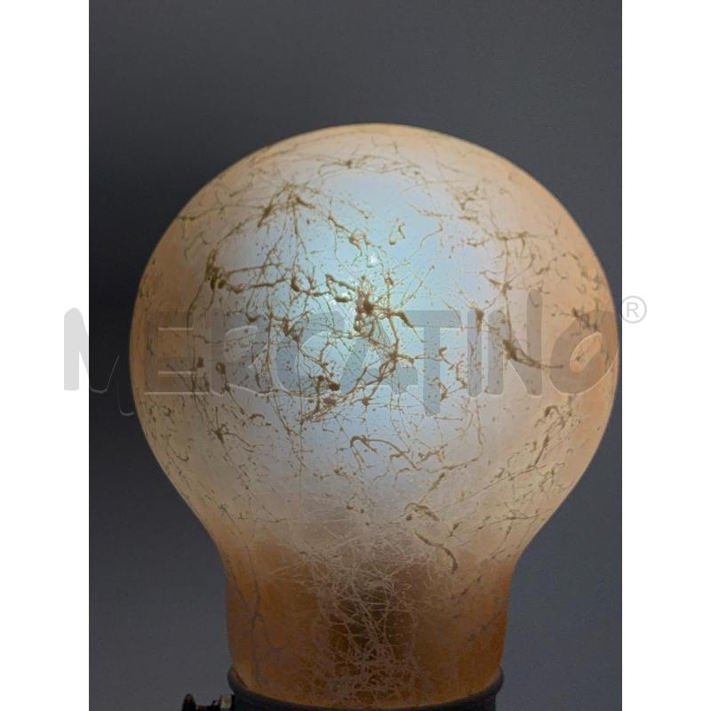 LAMPADA FORMA LAMPADINA PARALUME VETRO SATINATO ARANCIONE VENATURE BIANCHE | Mercatino dell'Usato Roma re di roma 5