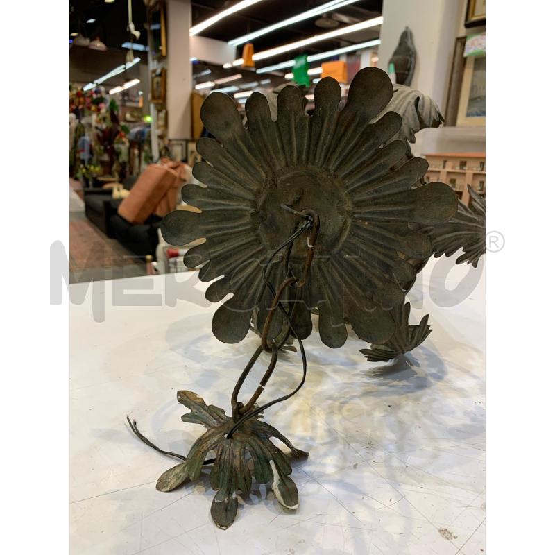 LAMPADA LANTERNA FERRO BATTUTTO VERDE VETRO DECORATO | Mercatino dell'Usato Roma re di roma 5